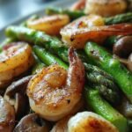 Stir-fried Shrimp with Asparagus and Mushrooms