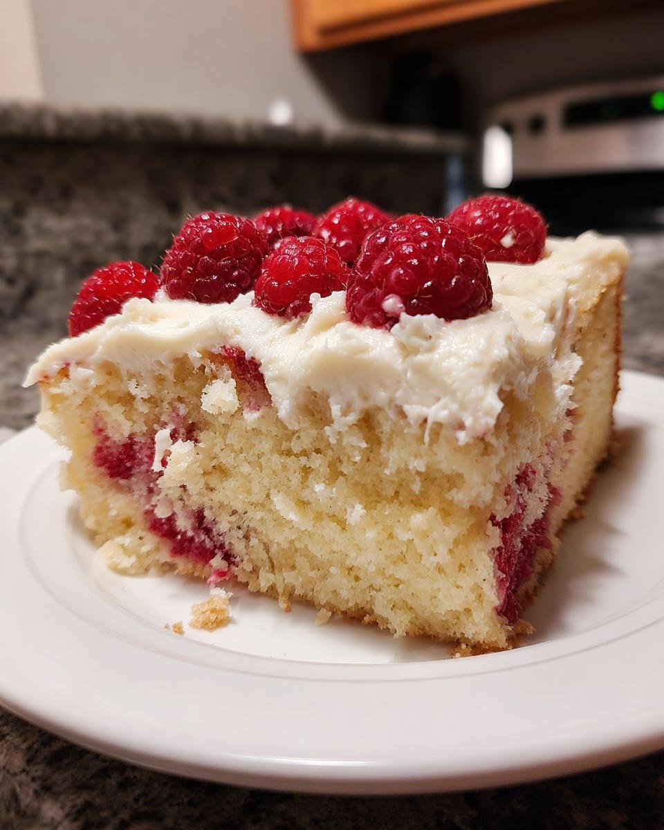 Vanilla Raspberry Sheet Cake - detail 1
