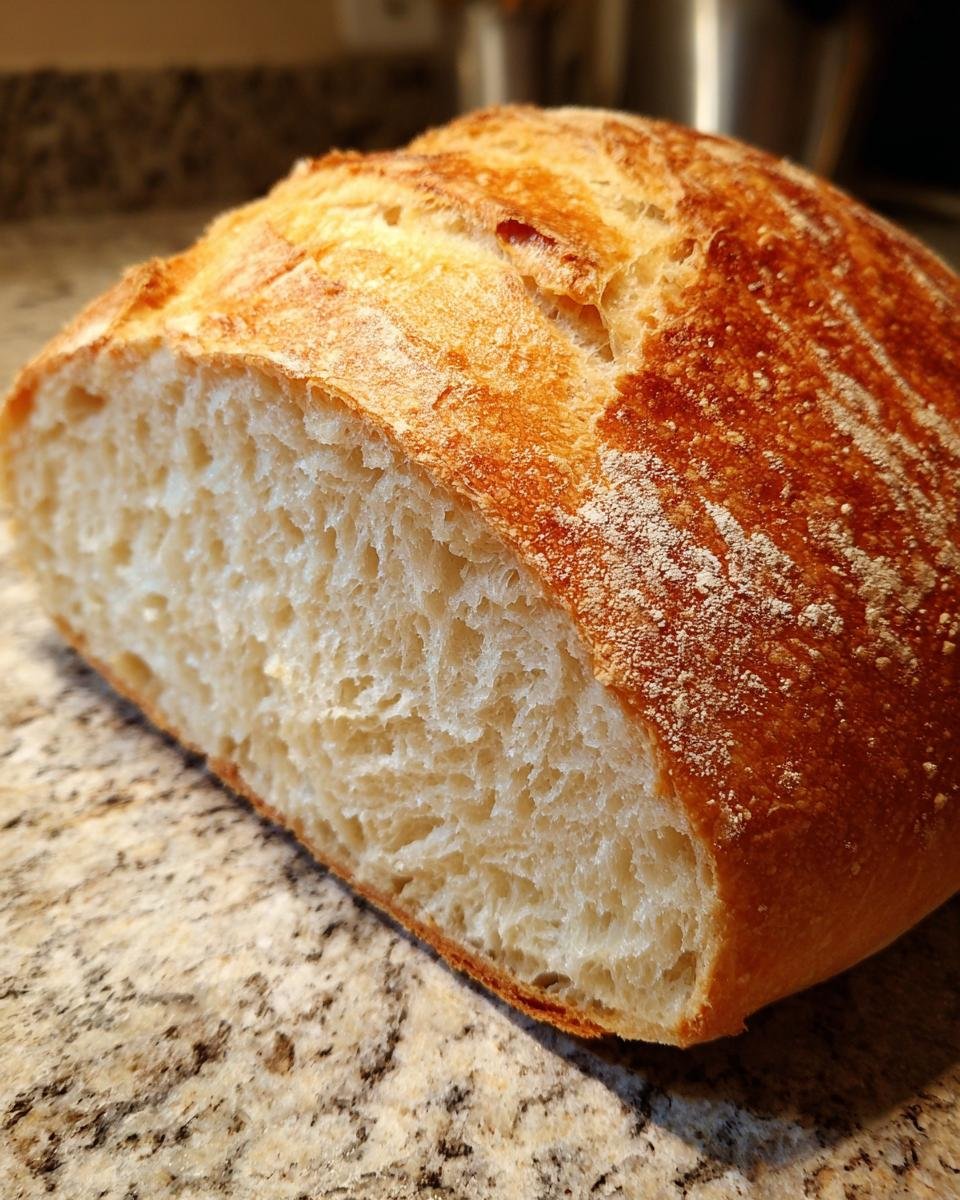 Close-up of a slice of Grandma's Perfect Homemade Bread, showing its fluffy interior and golden crust.