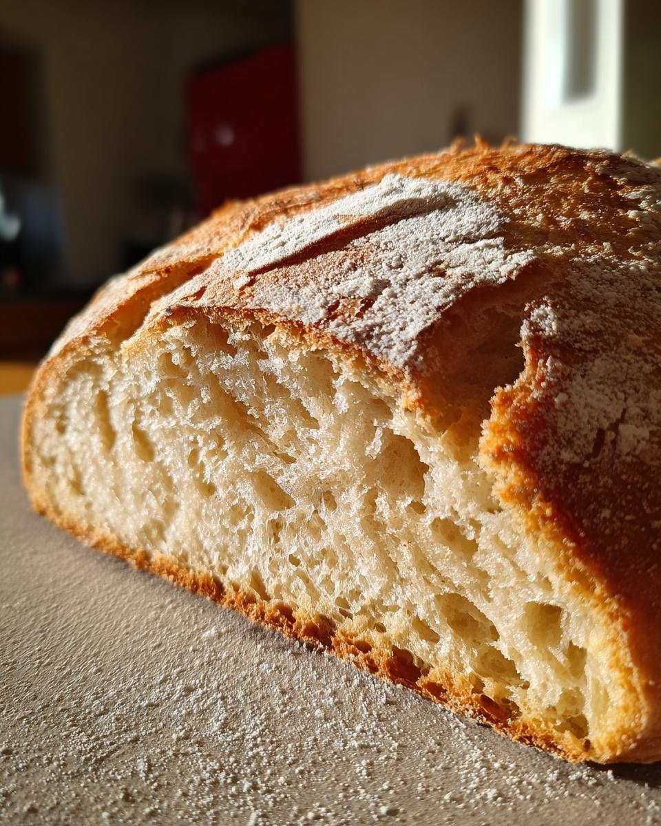 Close-up of a slice of Grandma's Perfect Homemade Bread, showing its airy crumb and golden crust.