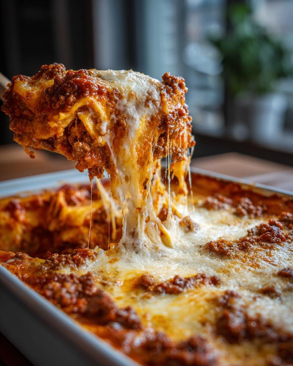 A serving of Irresistible Ground Turkey Sweet Potato Casserole being lifted, showing melted cheese and layers of meat and sweet potato.