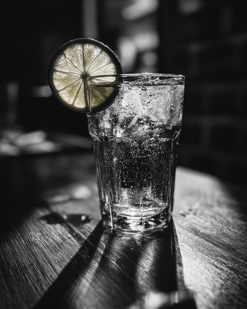 A close-up of a refreshing drink with ice and a lime slice, perfect for Bar Convent Brooklyn 2025.
