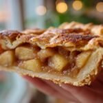 Close-up of a flaky slice showing thick apple filling in an Irresistible Apple Galette Recipe.
