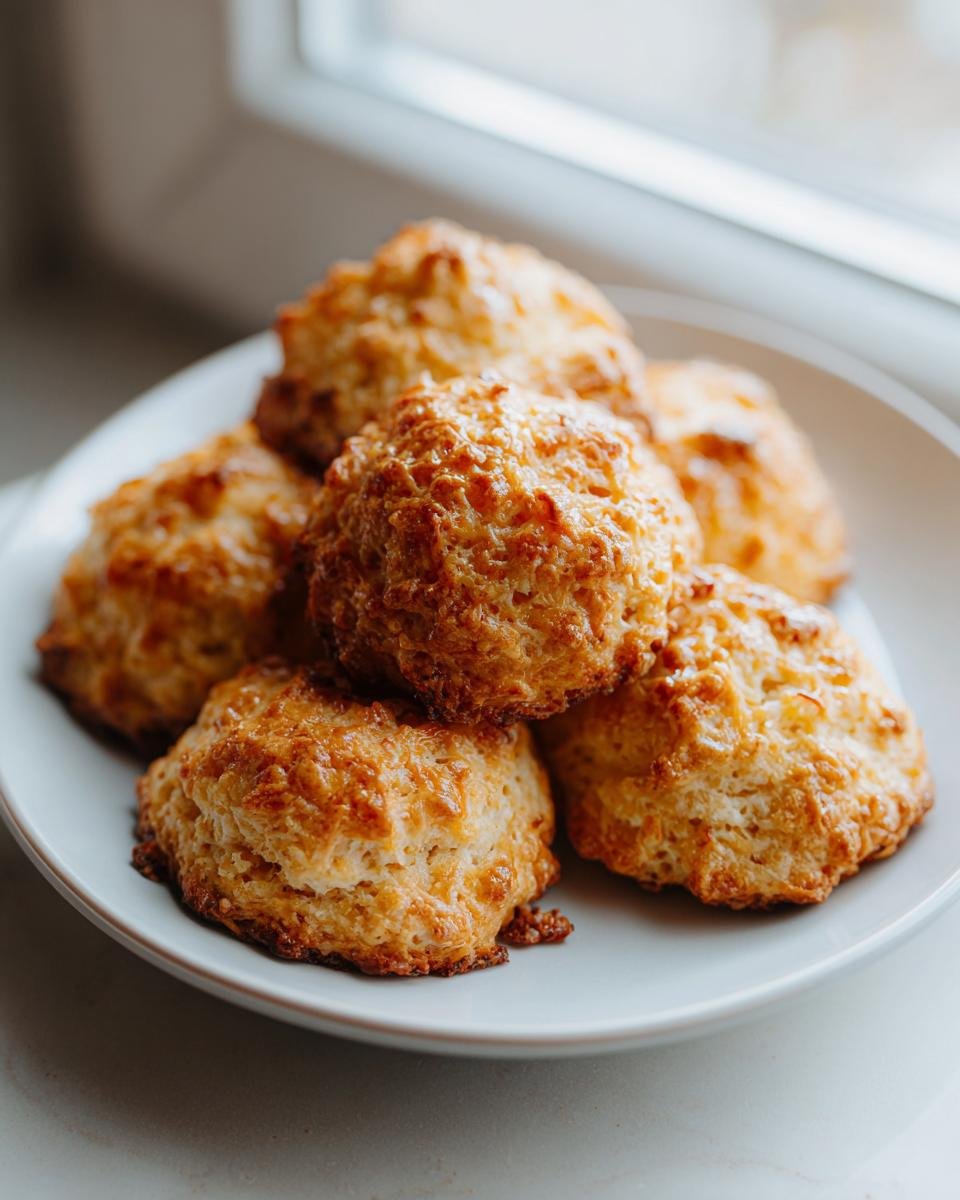 A stack of golden brown, freshly baked homemade cheese crackers with a crispy, cheesy top.