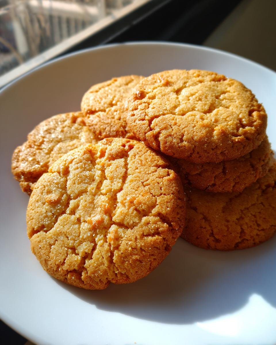 A stack of golden, slightly cracked homemade cheese crackers dusted with sugar, resting on a white plate.