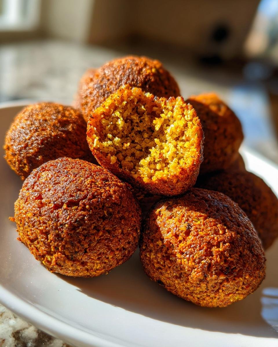 Close-up of golden brown, crispy falafel balls, one broken open to show the fluffy texture inside. Perfect for Quick And Crispy Falafel In Minutes Flavorful Easy.